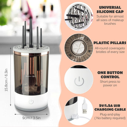 Electric Makeup Brush Cleaner Machine – Automatic USB Makeup Brush Washer & Dryer